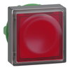 Leuchtdrucktaster, Frontelement, Harmony XB5, Kunststoff, 22mm, rot, für universelle LED, für Einlegeschild, eckig