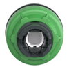 Head for illuminated push button, Harmony XB5, plastic, green projecting, 30mm, universal LED, push-push, unmarked