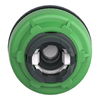Head for illuminated selector switch, Harmony XB5, plastic, green handle, universal LED, 3 positions, right to center