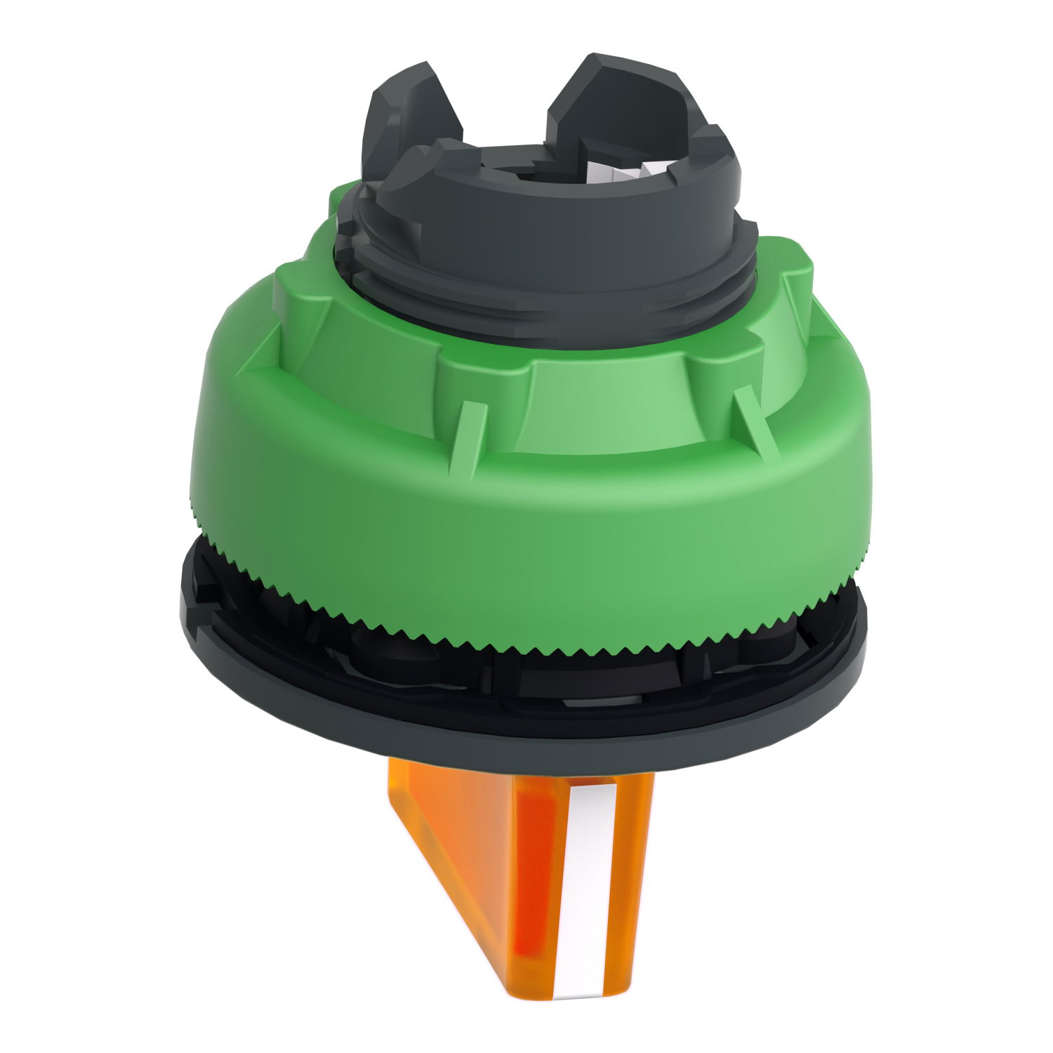 Head for illuminated selector switch, Harmony XB5, plastic, orange handle, universal LED, 3 positions, to center – Image 5 of 7