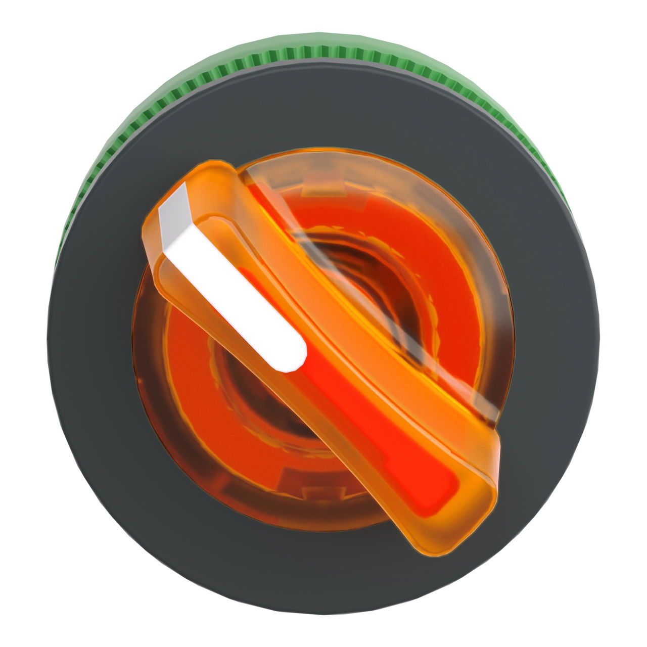 Head for illuminated selector switch, Harmony XB5, plastic, orange handle, universal LED, 2 positions, stay put – Image 4 of 7