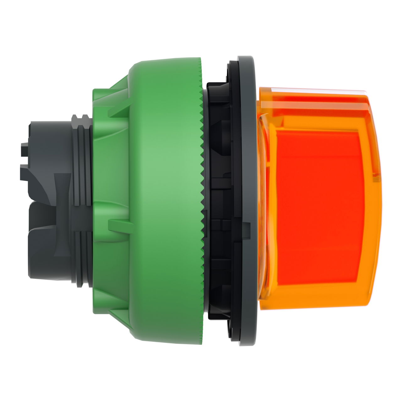 Head for illuminated selector switch, Harmony XB5, plastic, orange handle, universal LED, 3 positions, to center – Image 6 of 7