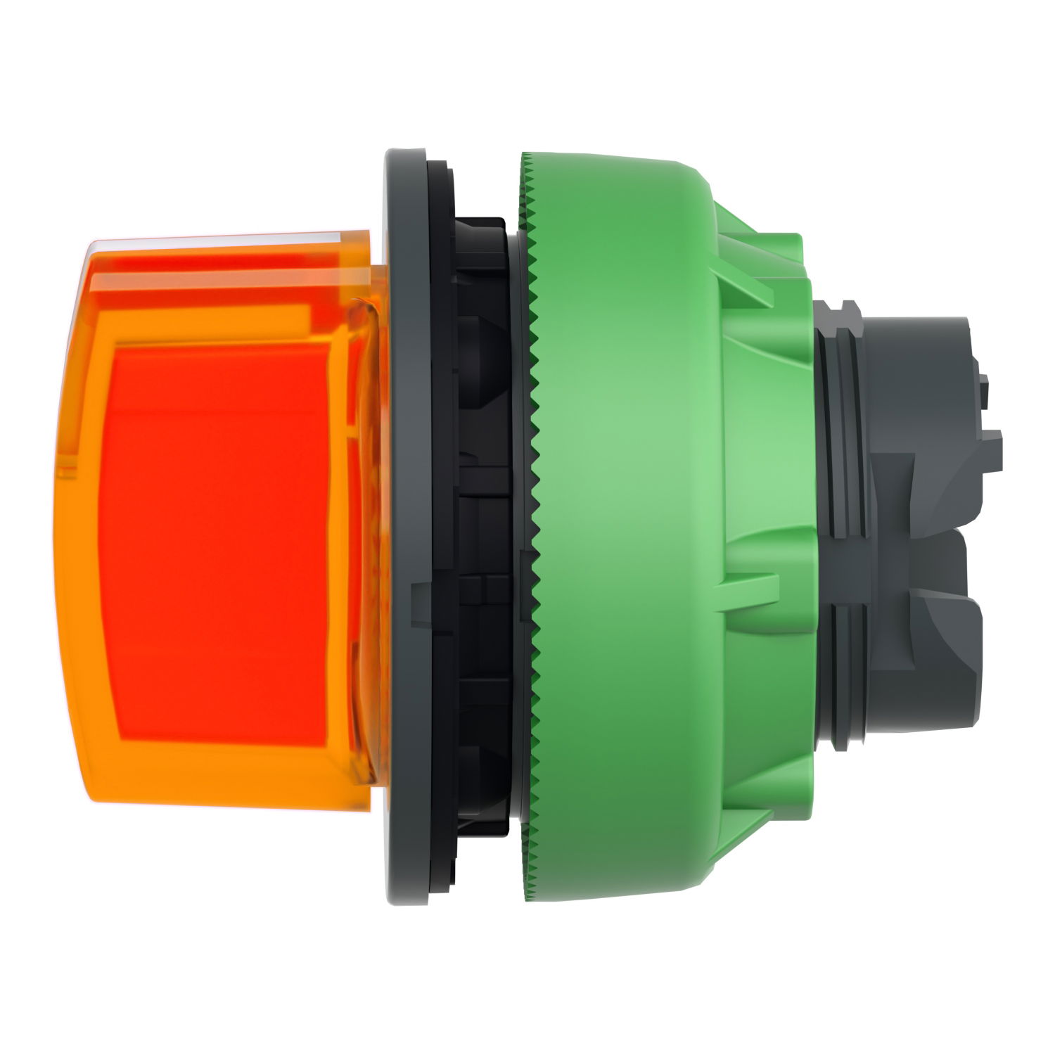 Head for illuminated selector switch, Harmony XB5, plastic, orange handle, universal LED, 3 positions, to center – Image 7 of 7