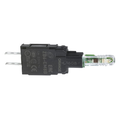 Orange light block with body/fixing collar with integral LED 230...240V