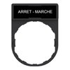 Schildträger 30x40mm, für Ø 22 Geräte, m. Schild ARRET-MARCHE