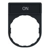 Legend holder 30 x 40 mm, plastic, with legend 8 x 27 mm, marked ON
