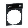 Legend holder 30 x 40 mm with legend 8 x 27 mm with marking OFF-ON