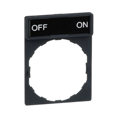 Legend holder 30 x 40 mm with legend 8 x 27 mm with marking OFF-ON