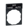 Legend holder 30 x 40 mm with legend 8 x 27 mm with marking HAND-OFF-AUTO