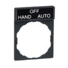 Legend holder 30 x 40 mm with legend 8 x 27 mm with marking HAND-OFF-AUTO