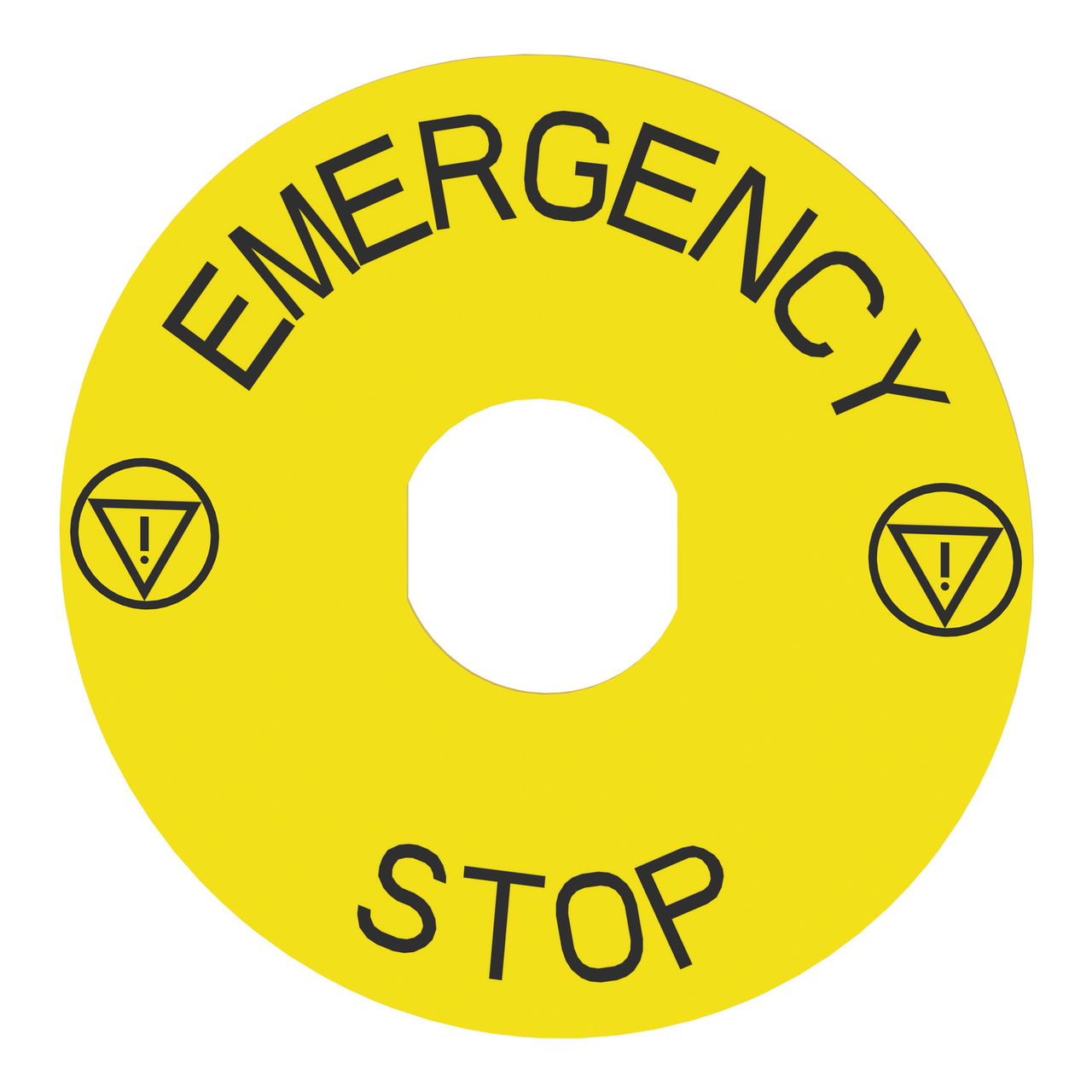 Marked legend Ø90 for emergency stop - EMERGENCY STOP/logo ISO13850 – Image 4 of 10