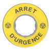 Harmony XB4, Legend holder Ø60 for emergency stop, plastic, yellow, marked ARRET D'URGENCE