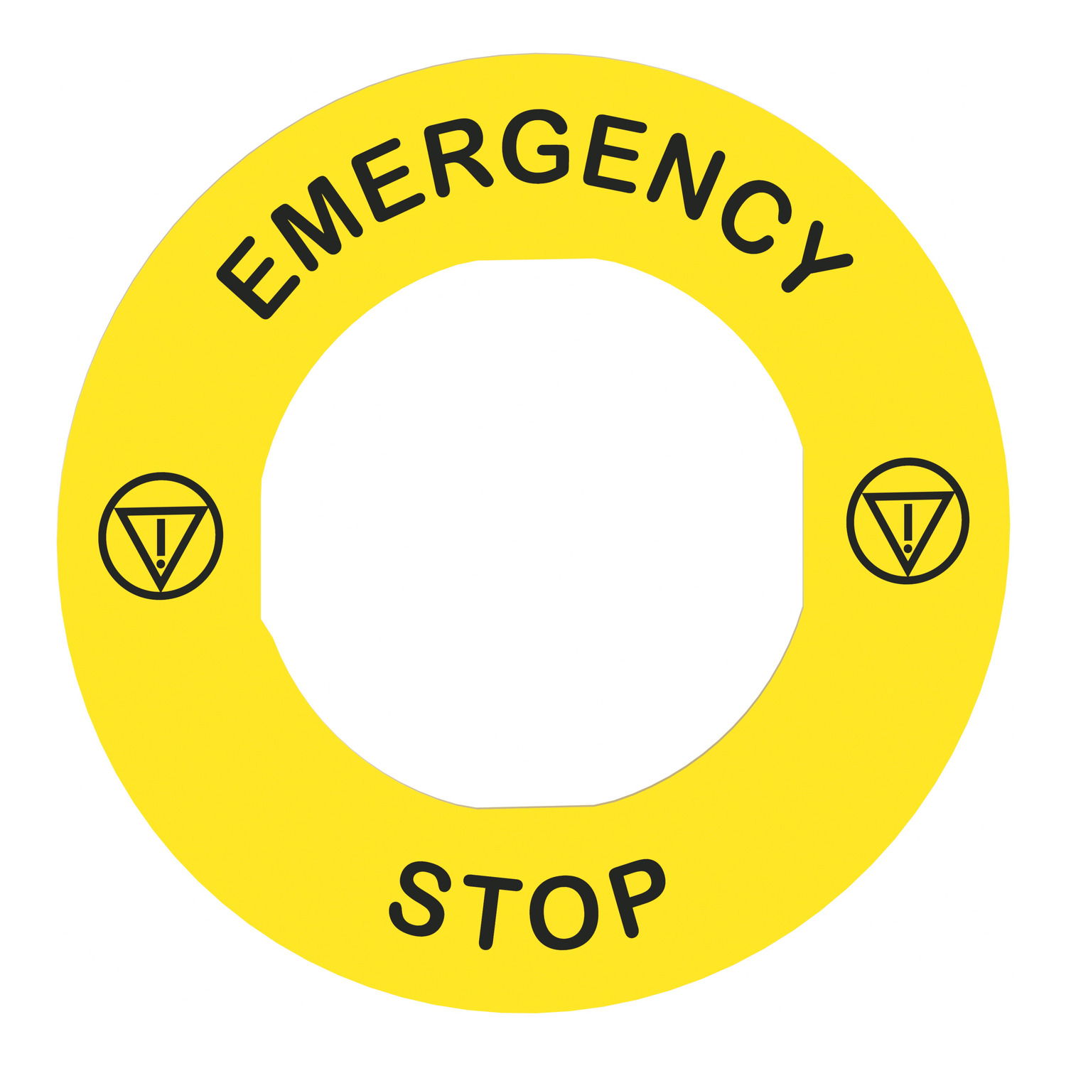 Legend holder Ø60 for emergency stop, plastic, yellow, for padlocking, marked EMERGENCY STOP – Image 4 of 10