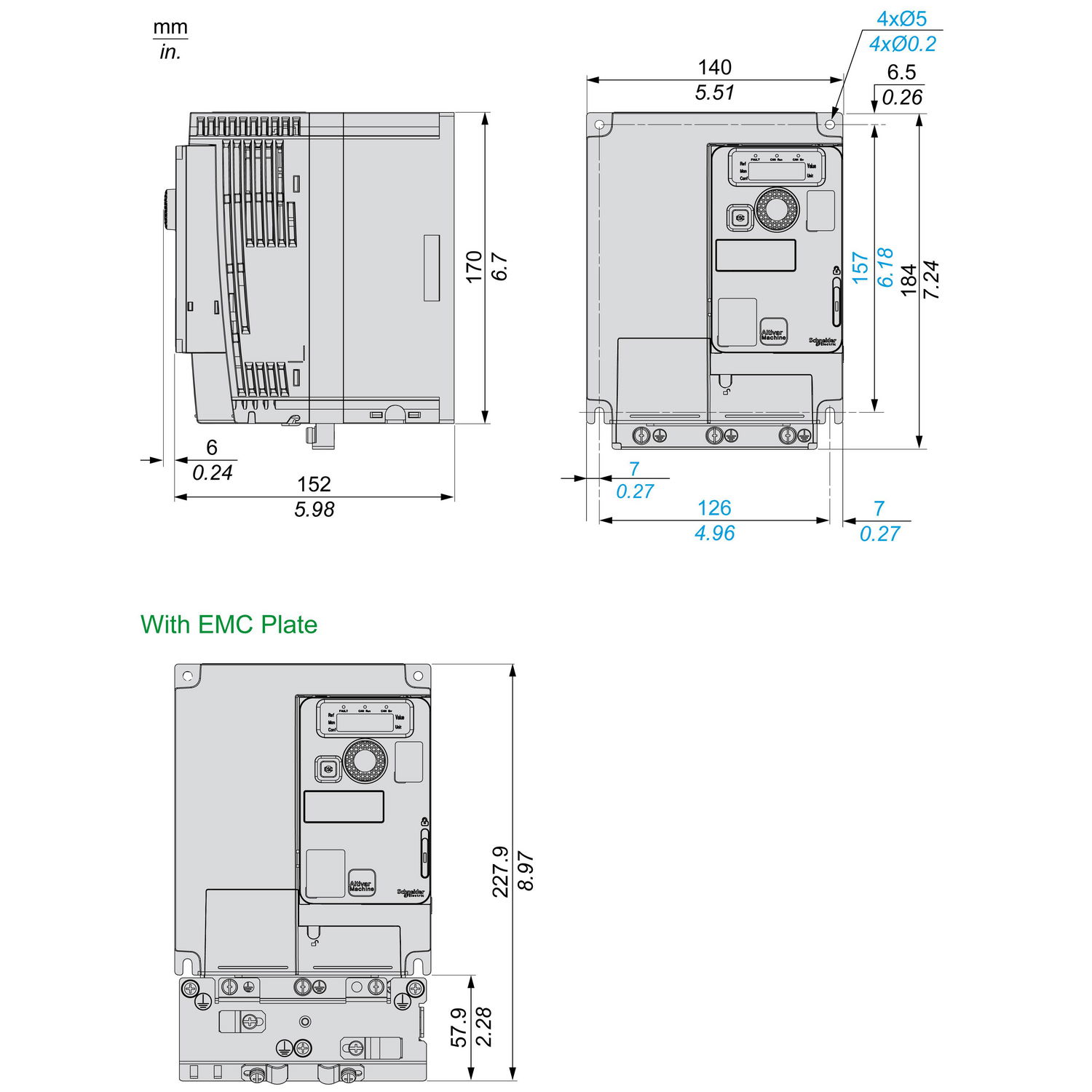 Variable speed drive, ATV320, 4 kW, 380…500 V, 3 phases, compact – Image 10 of 18