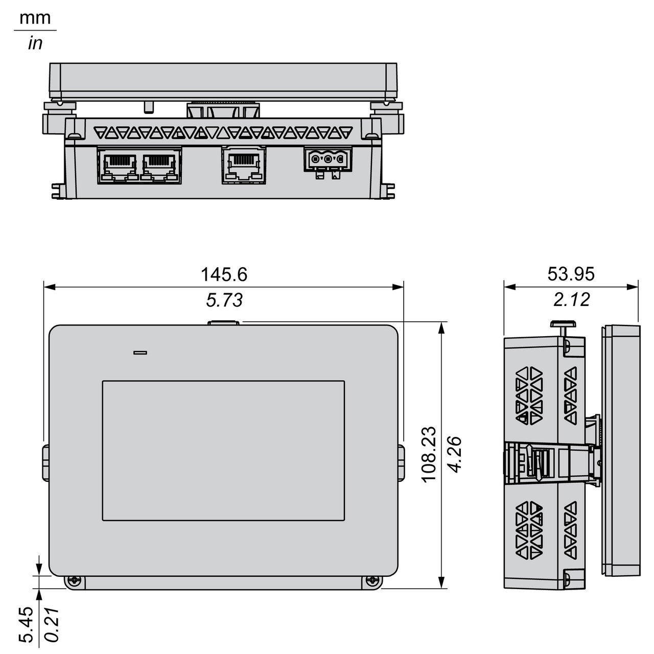 4"W touch panel display, 1COM, 2Ethernet, USB host&device, 24VDC – Image 13 of 13