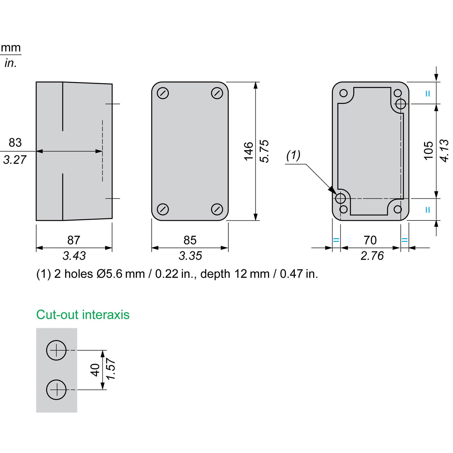 Empty control station - XAP-A - plastic - 2 horizontal openings – Image 13 of 16
