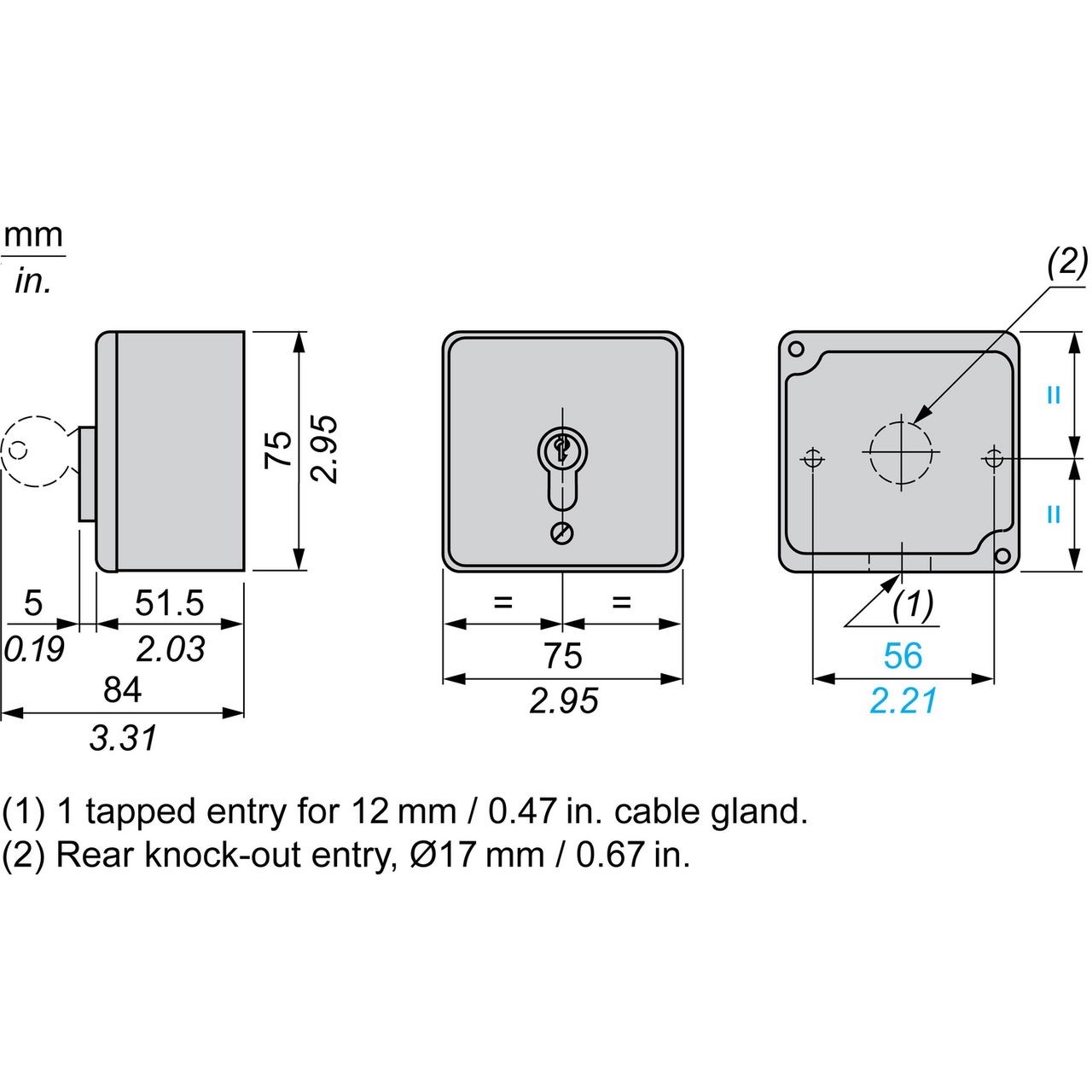 Vandal resistant surface mounted control station - XAP-S - lock – Image 15 of 16