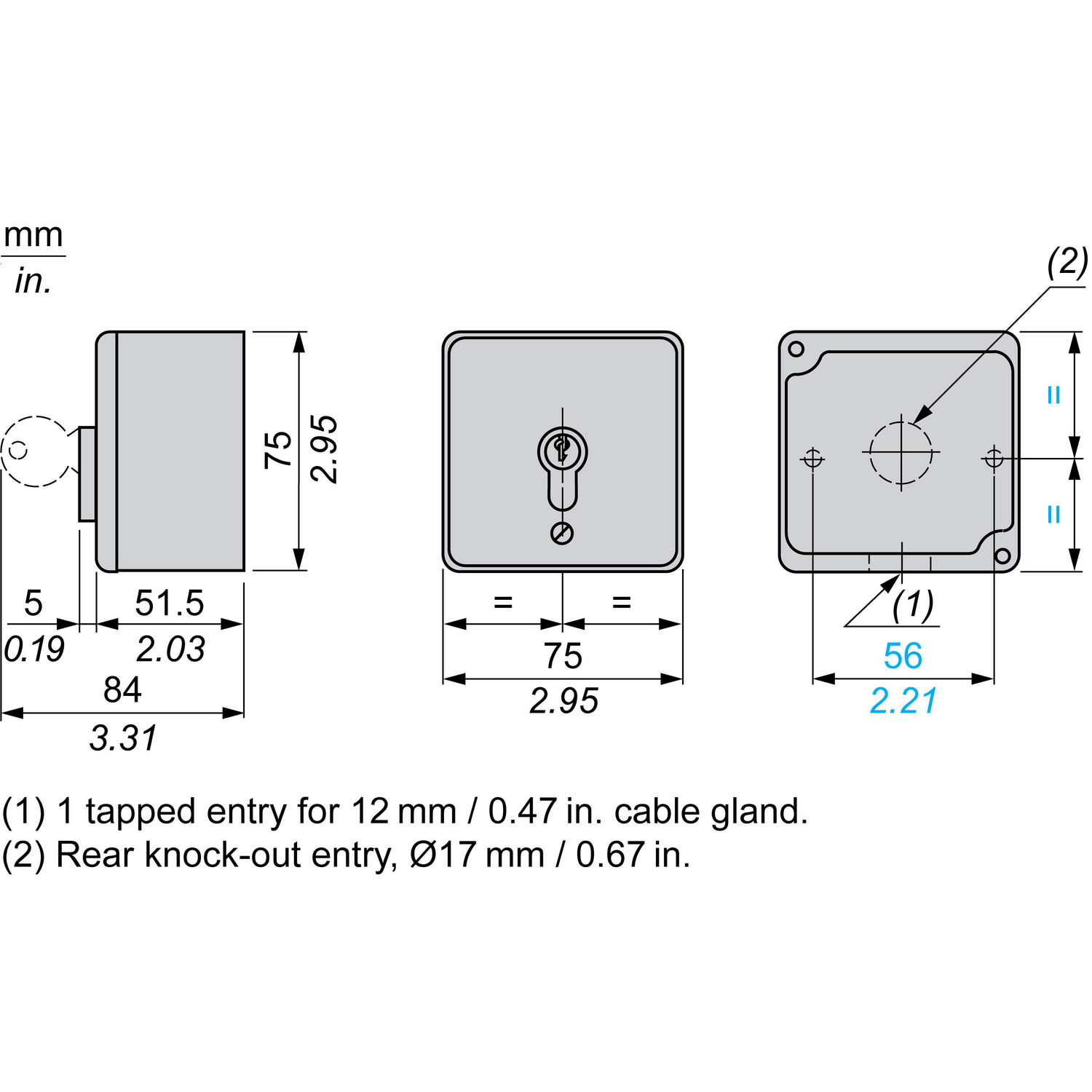 Vandal resistant surface mounted control station - XAP-S - lock – Image 15 of 16