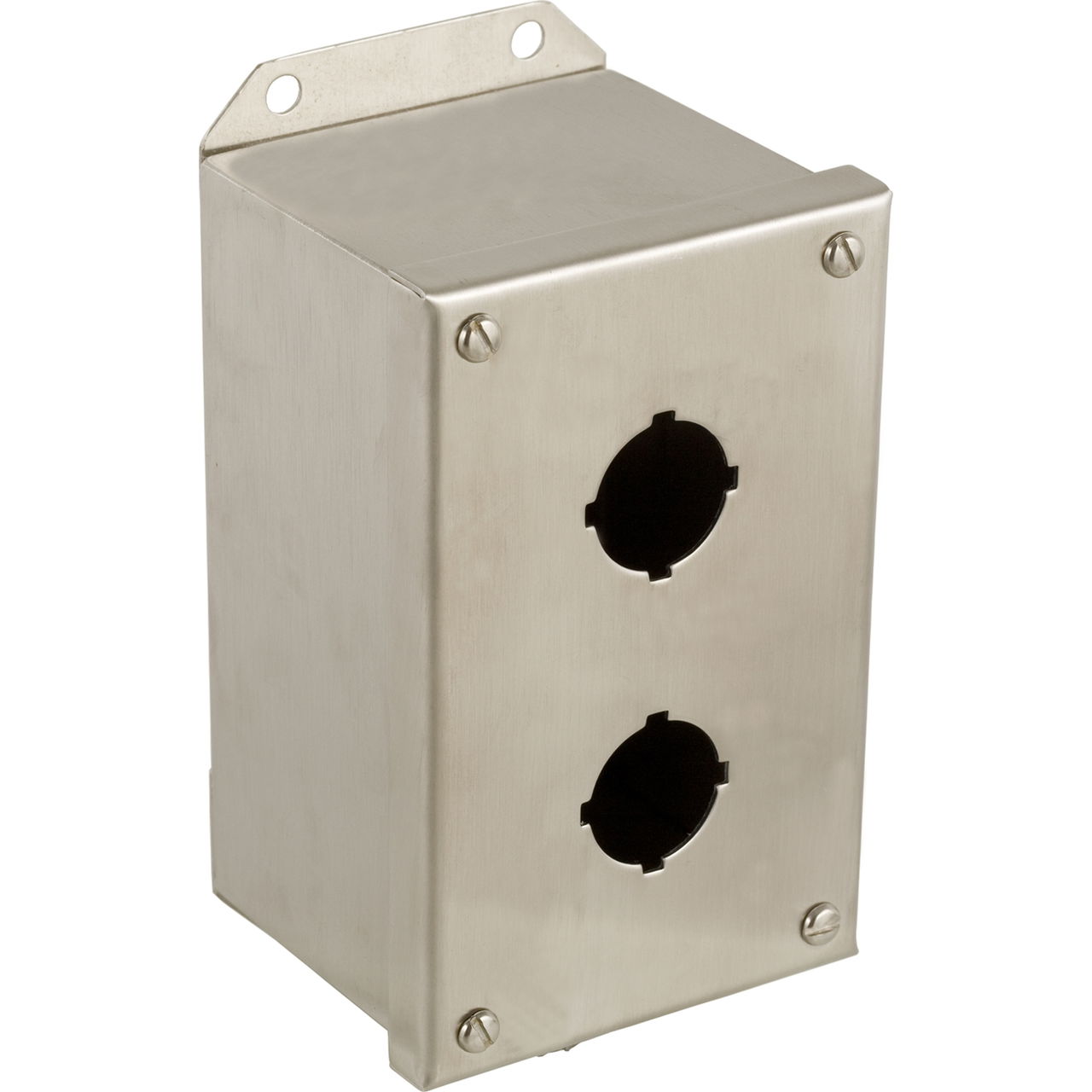 Empty control station - 9001K - stainless steel - 2 cut-outs Ø 30