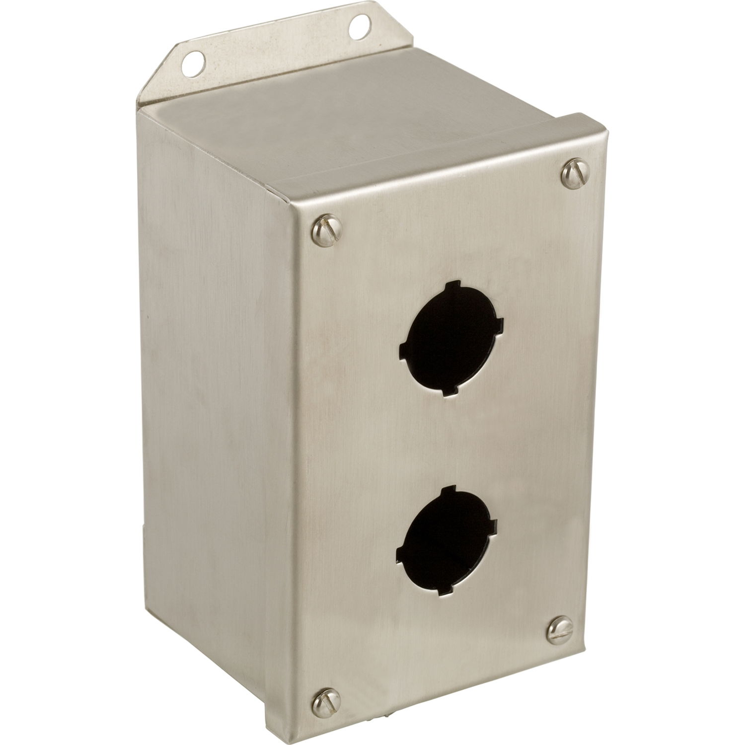 Empty control station - 9001K - stainless steel - 2 cut-outs Ø 30