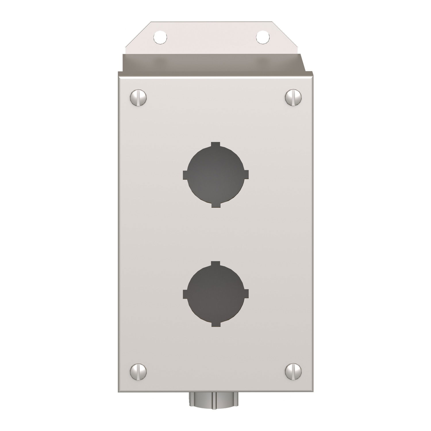 Empty control station - 9001K - stainless steel - 2 cut-outs Ø 30 – Image 4 of 8