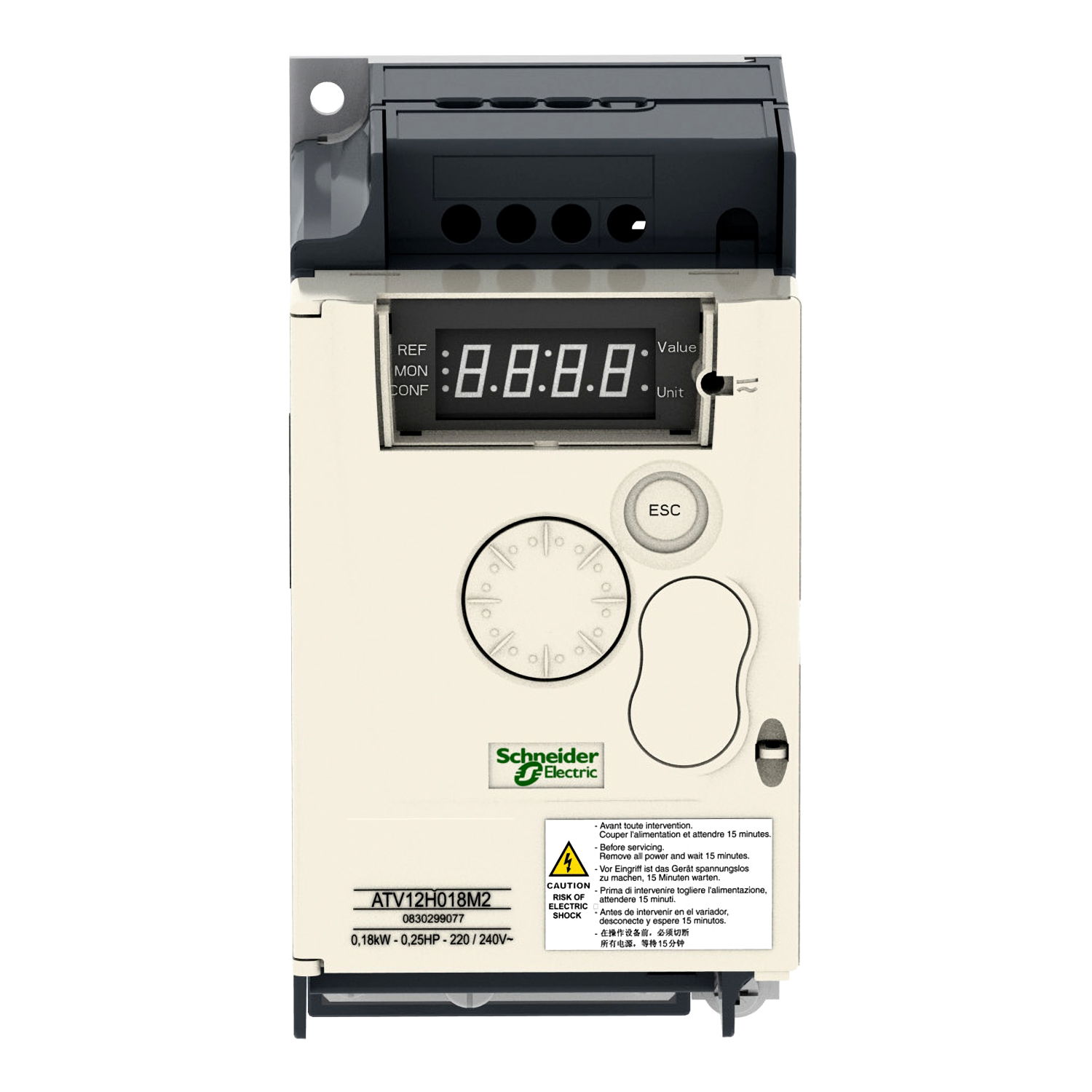 Variable speed drive ATV12 - 0.37kW - 0.55hp - 200..240V - 1ph - with heat sink – Image 2 of 6