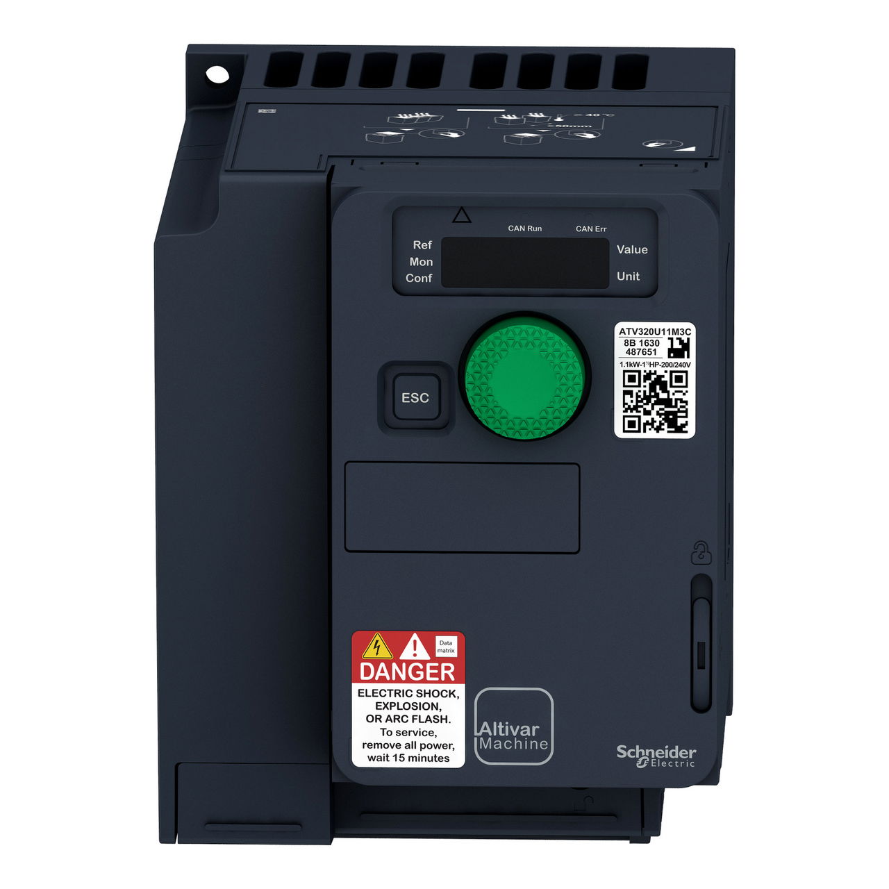 Variable speed drive, ATV320, 1.1 kW, 200…240 V, 3 phases, compact – Image 4 of 18