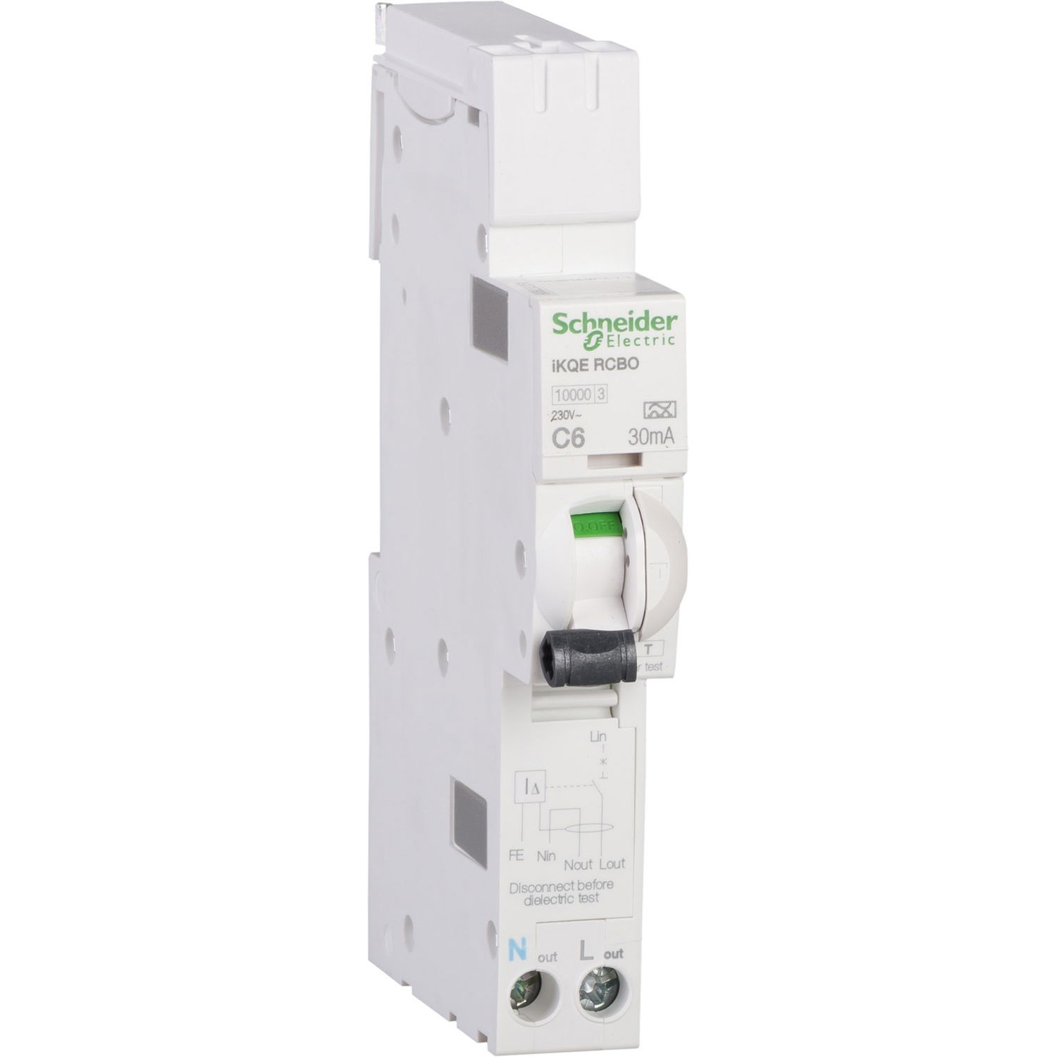 Acti9 - earth leakage circuit breaker - 1P + N - 6A - C - 30mA - 10000 A