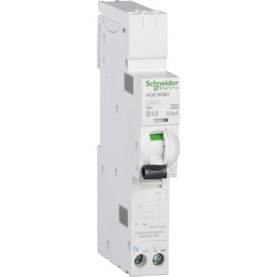 Acti9 - earth leakage circuit breaker - 1P + N - 10A - B - 30mA - 10000 A