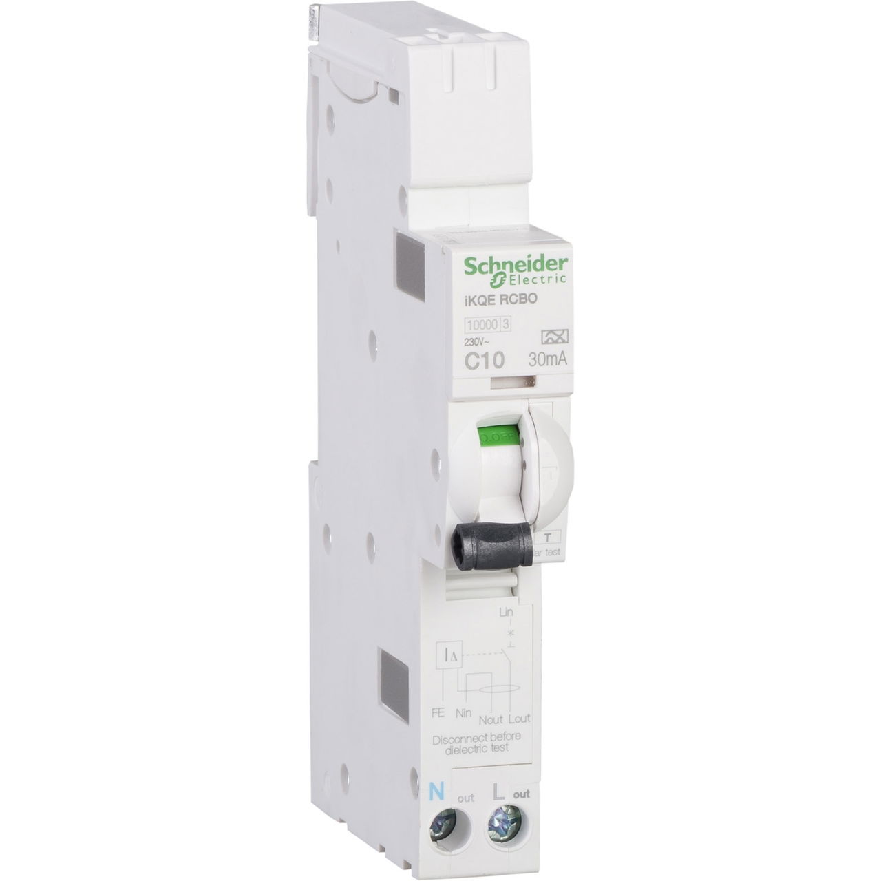Acti9 - earth leakage circuit breaker - 1P + N - 10A - C - 30mA - 10000 A