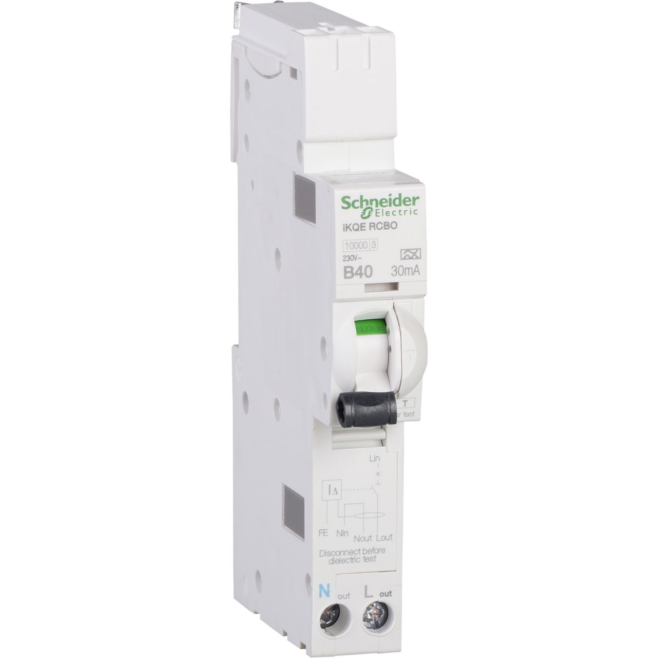 Acti9 - earth leakage circuit breaker - 1P + N - 40A - B - 30mA - 10000 A