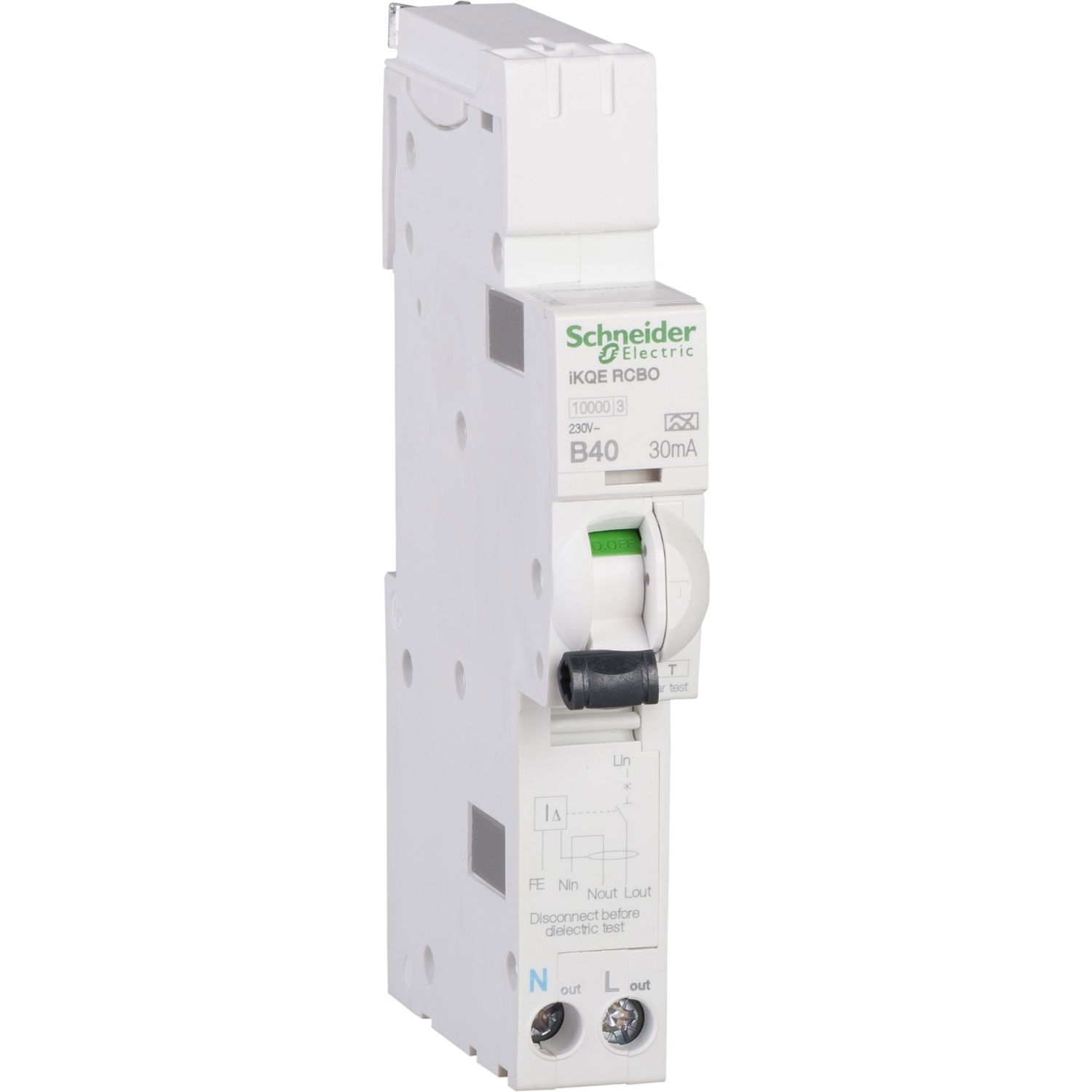 Acti9 - earth leakage circuit breaker - 1P + N - 40A - B - 30mA - 10000 A