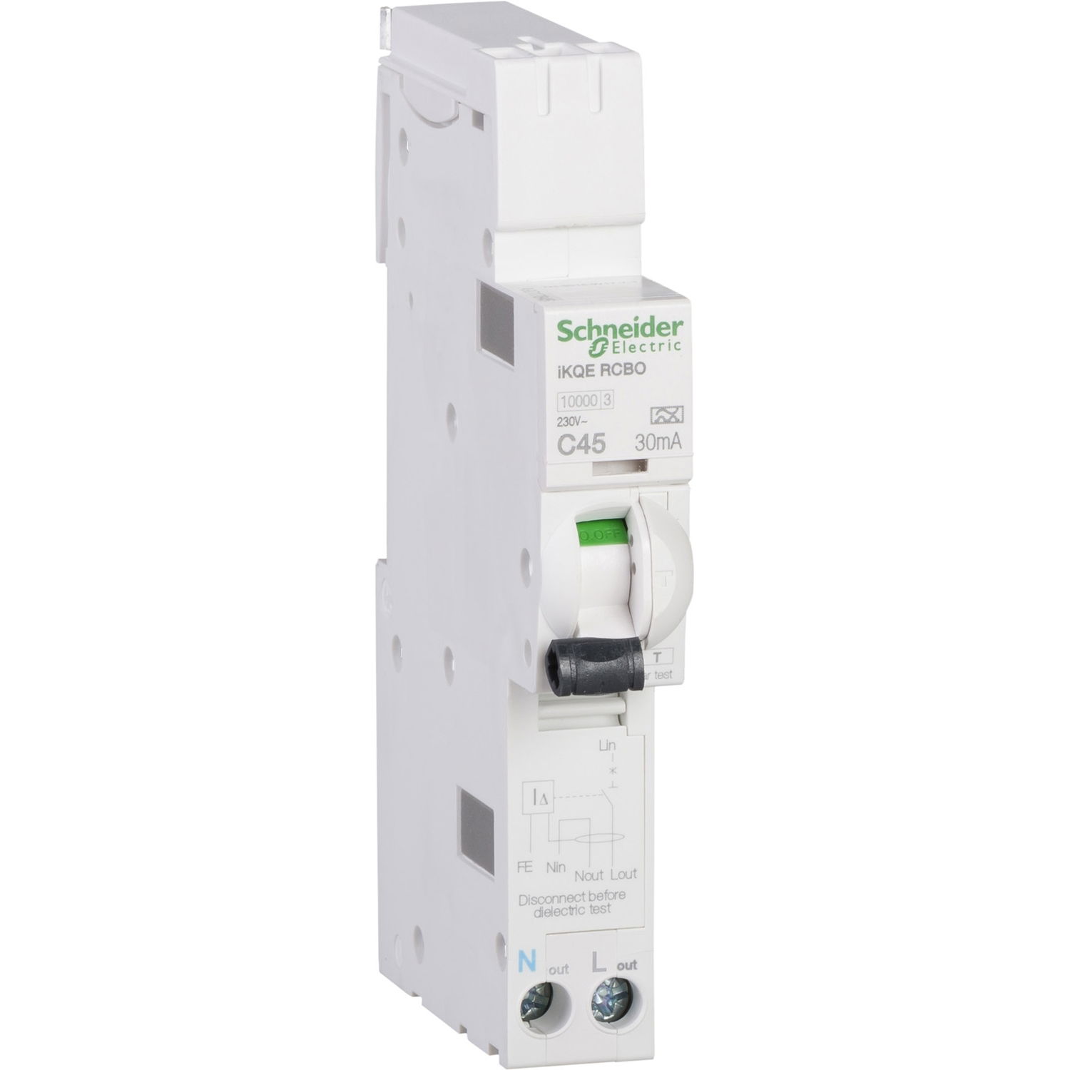 Acti9 - earth leakage circuit breaker - 1P + N - 45A - C - 30mA - 10000 A