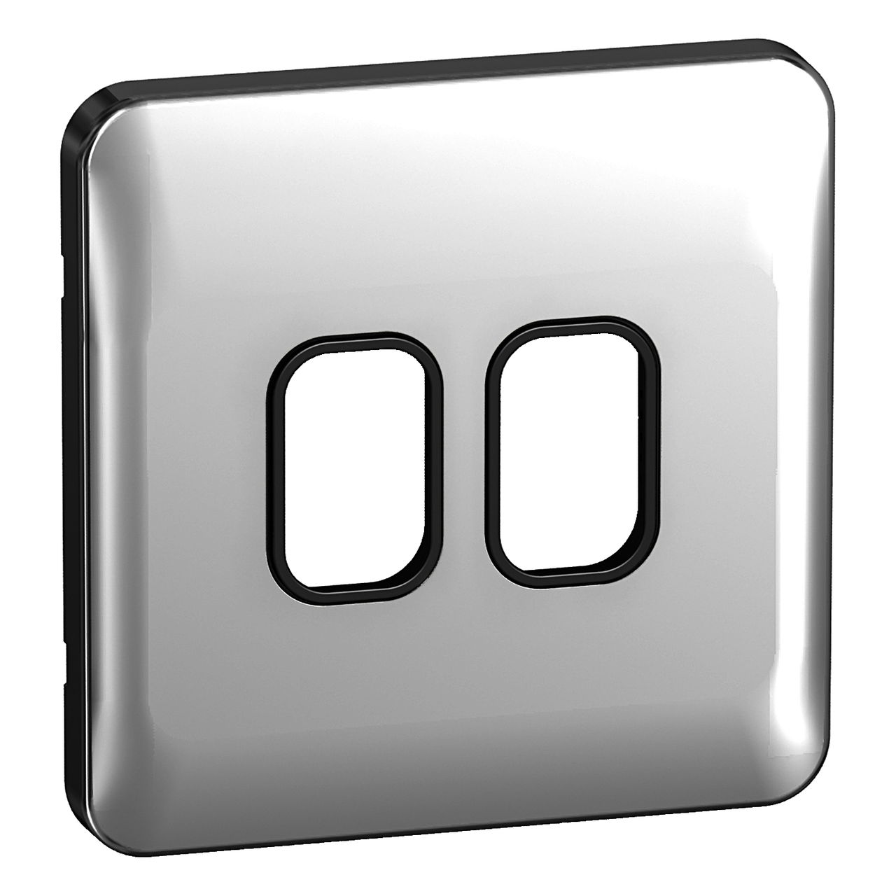 "Lisse - Grid Plate - 2 module - Incl. Mounting Grid Polished Chrome with Black( Subject to availability)"