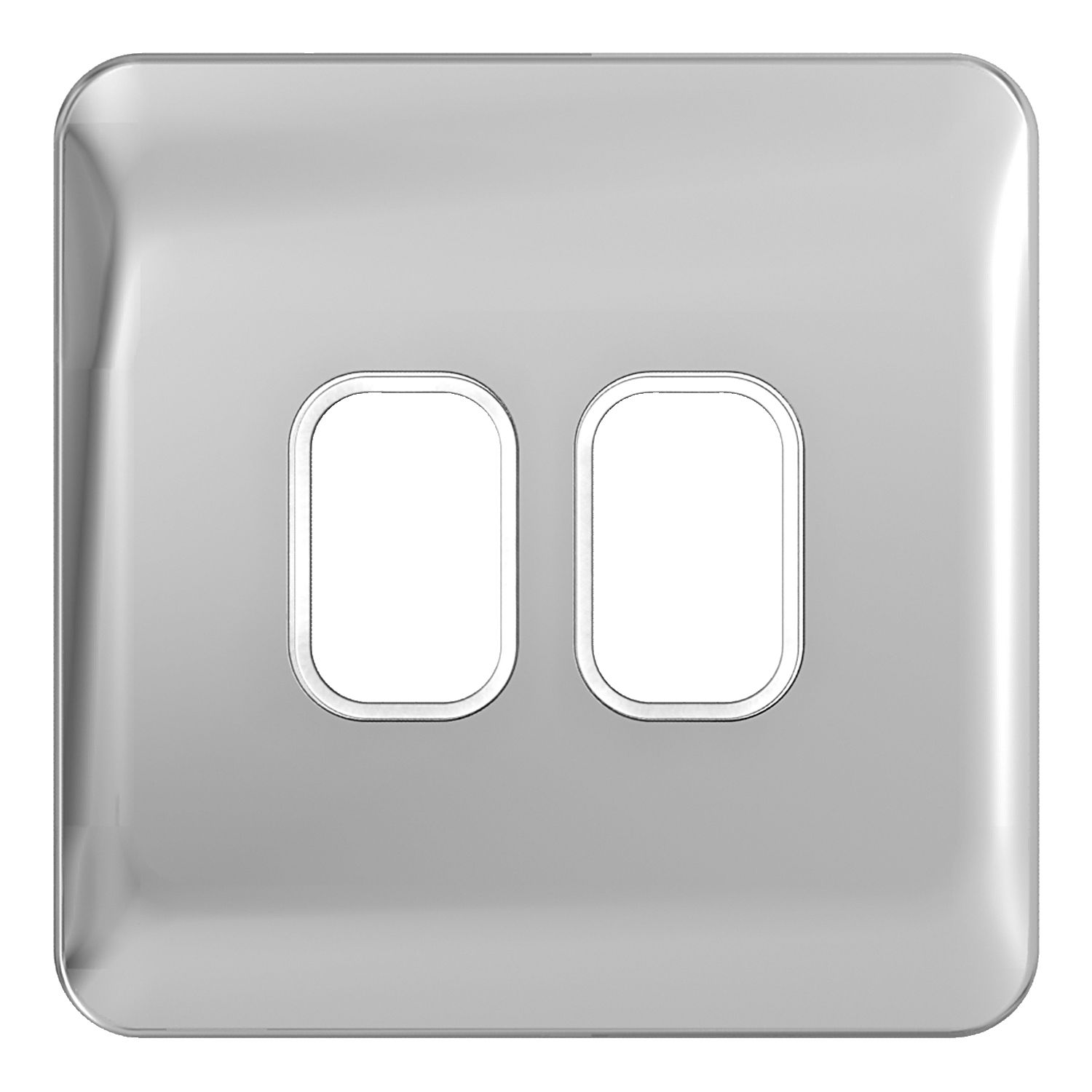 "Lisse - Grid Plate - 2 module - Incl. Mounting Grid Polished Chrome with White( Subject to availability)"