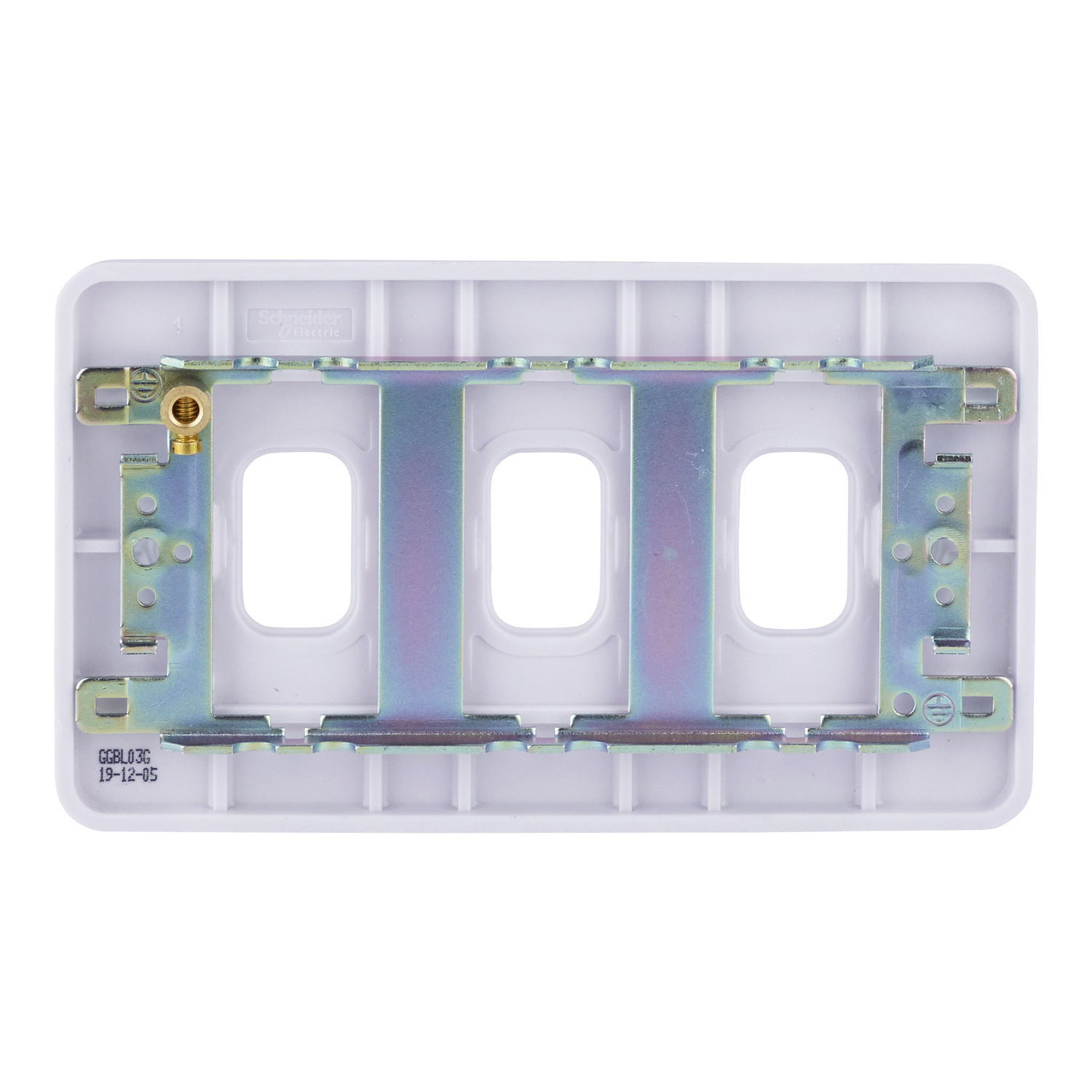 "Lisse - white moulded - grid plate - 3 modules - 2 gangs( Subject to availability)" – Image 2 of 3