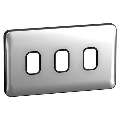 "Lisse - Grid Plate - 3 module - Incl. Mounting Grid Polished Chrome with Black( Subject to availability)"