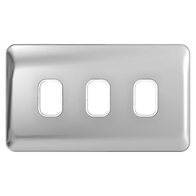 "Lisse - Grid Plate - 3 module - Incl. Mounting Grid Polished Chrome with White( Subject to availability)"