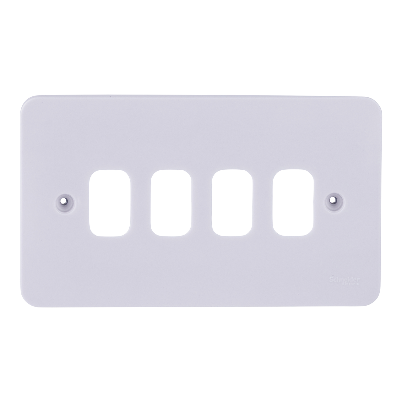 "Lisse - white moulded - grid plate - 4 modules - 2 gangs( Subject to availability)"