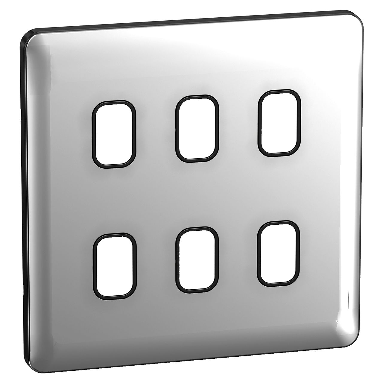 "Lisse - Grid Plate - 6 module - Incl. Mounting Grid Polished Chrome with Black( Subject to availability)"