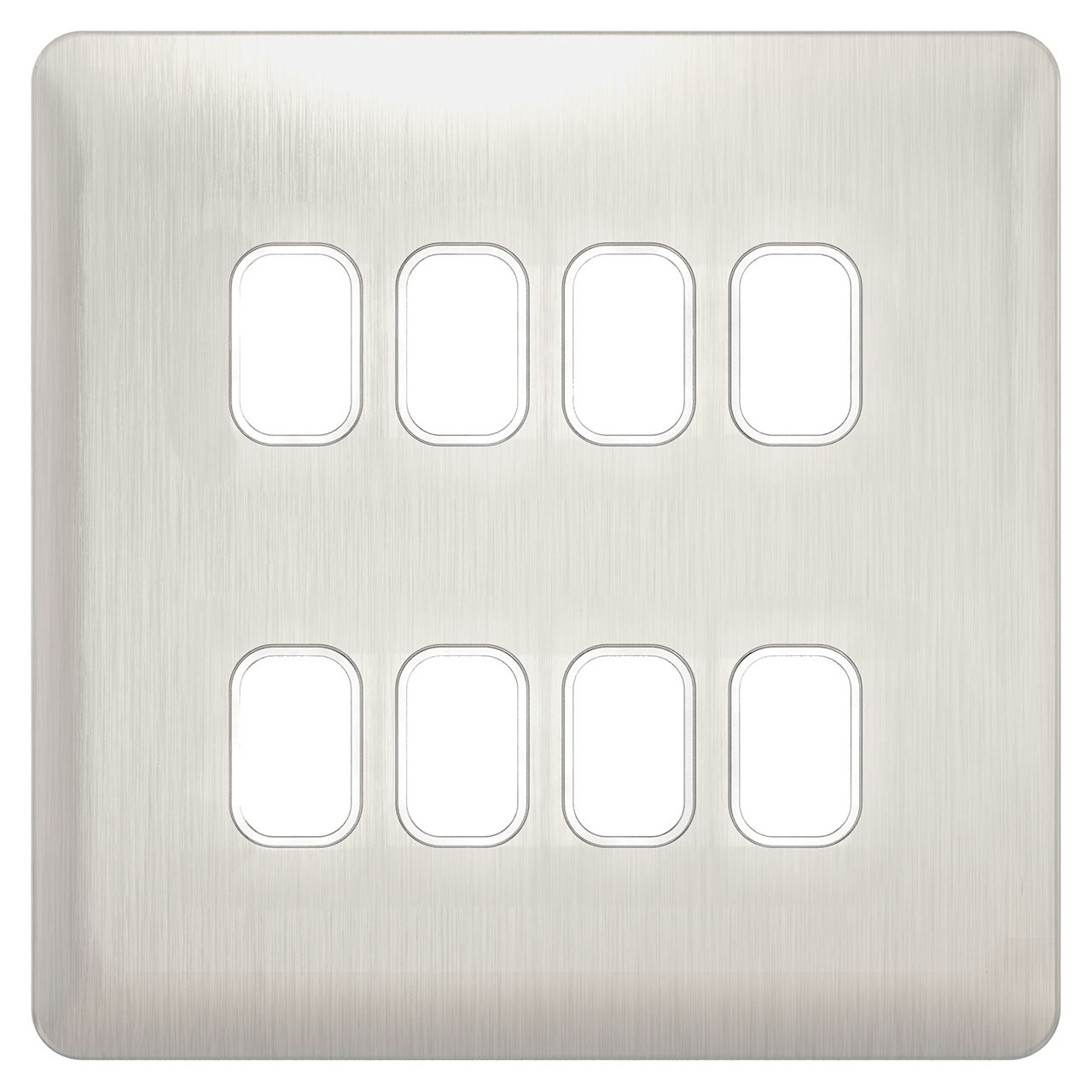 "Lisse - Grid Plate - 8 module - Incl. Mounting Grid Stainless Steel with White( Subject to availability)"