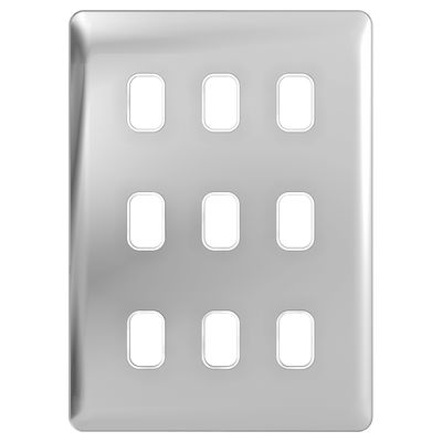 Lisse - Grid Plate - 9 module - Incl. Mounting Grid Polished Chrome with White