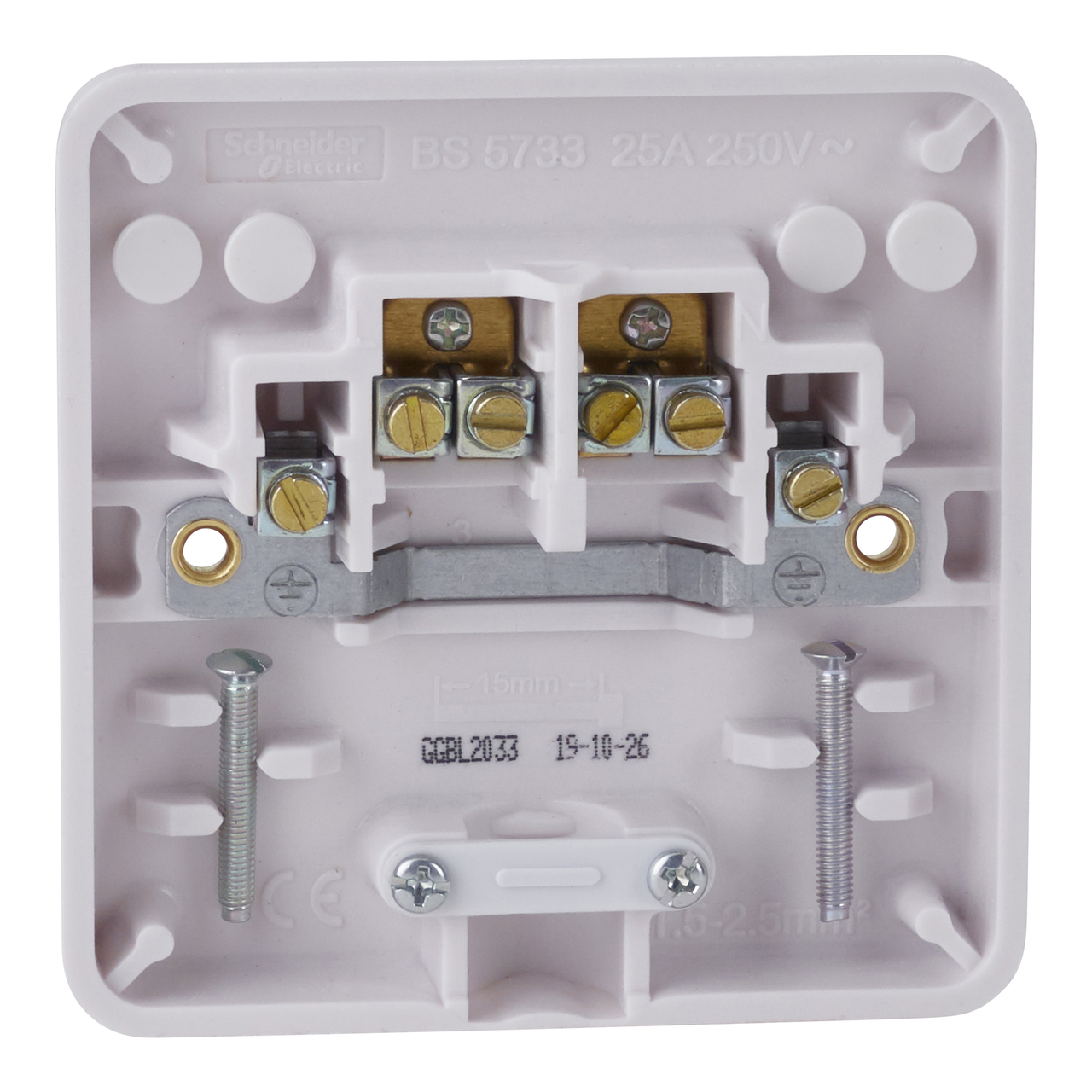 "Lisse - flex outlet - side entry - 25A - white( Subject to availability)" – Image 2 of 3