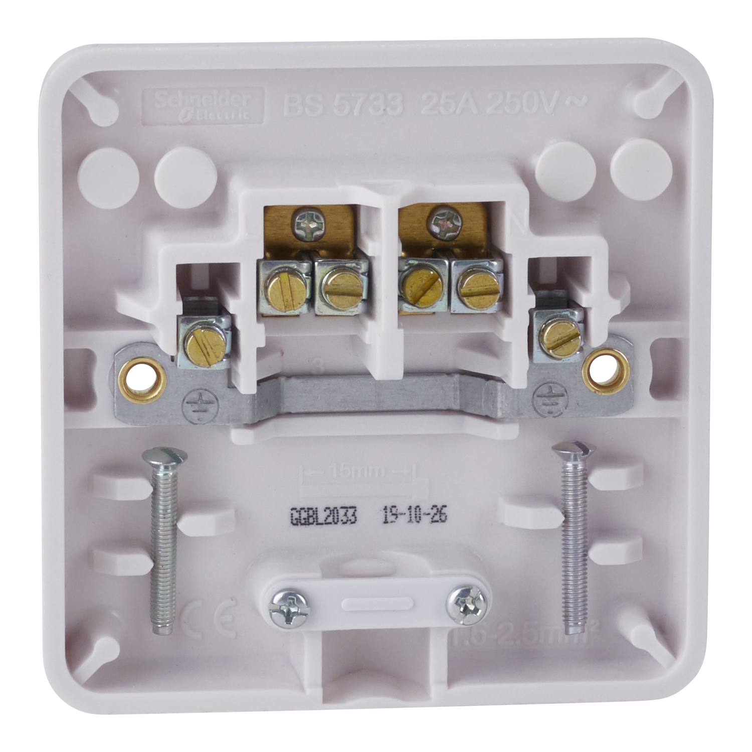 "Lisse - flex outlet - side entry - 25A - white( Subject to availability)" – Image 2 of 3