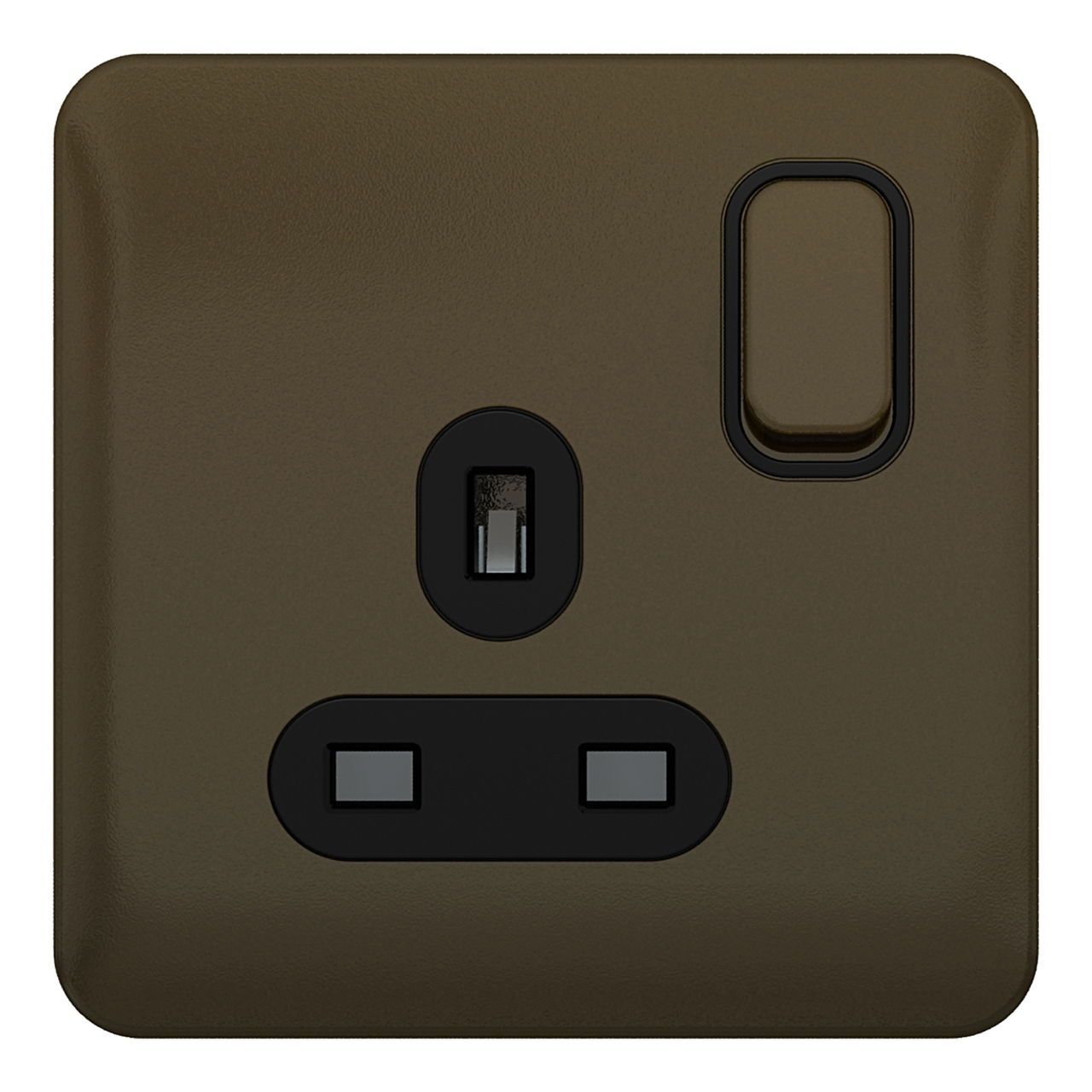 "Lisse - Switched Socket - 1 gang - 13A Mocha Bronze with Black Interior( Subject to availability)"