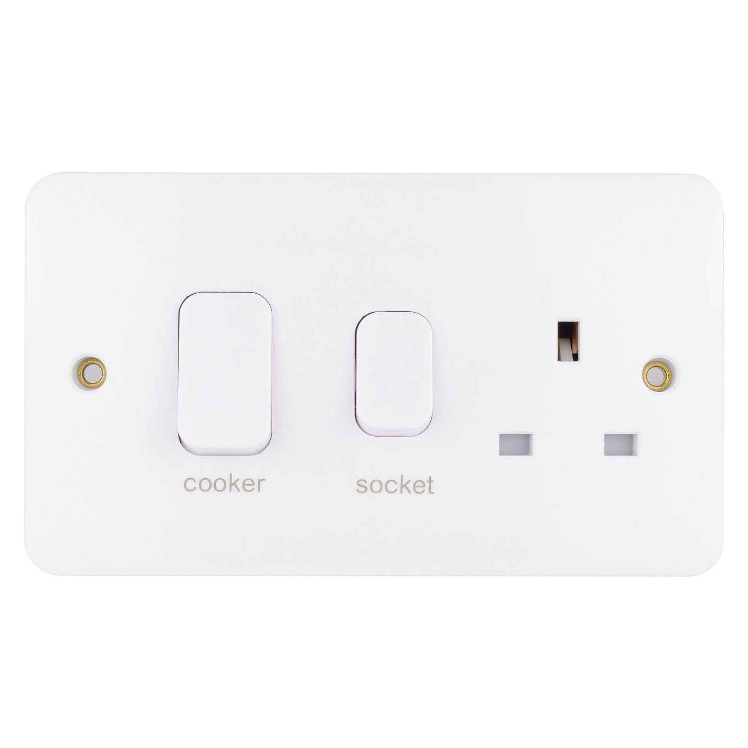"Lisse - Cooker Control Unit - 2 gangs - LED Ind - 45A white moulded( Subject to availability)"