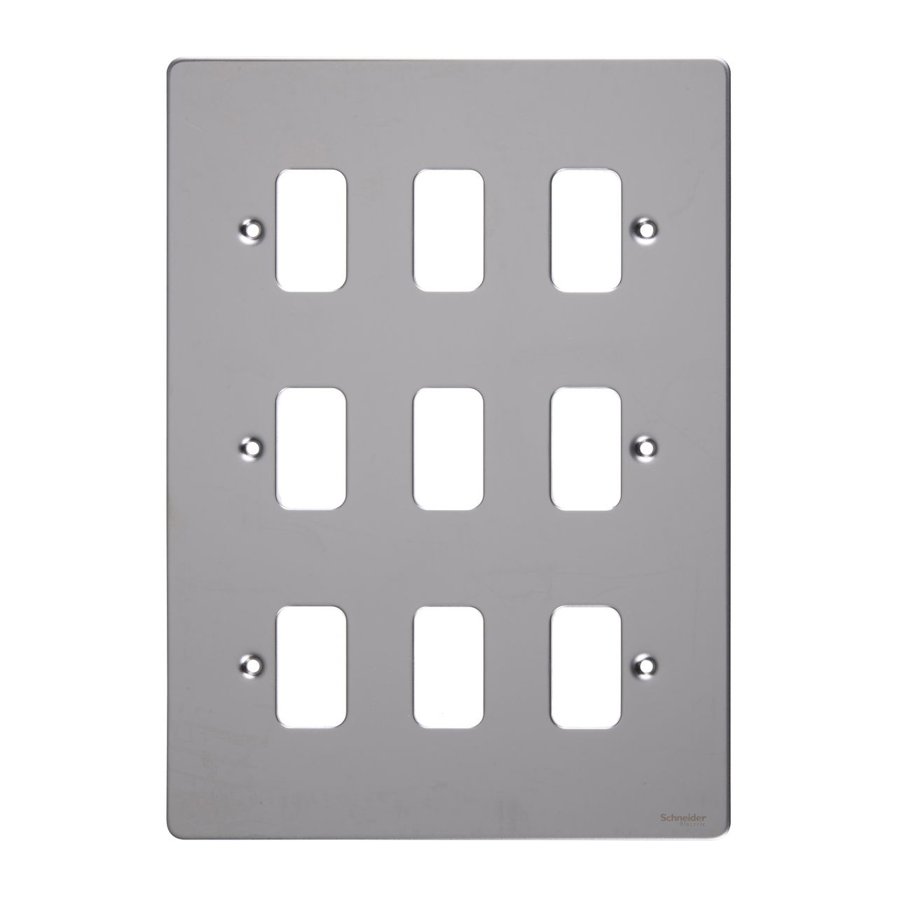 Ultimate - flat plate Grid system - 9 gangs - mirror steel