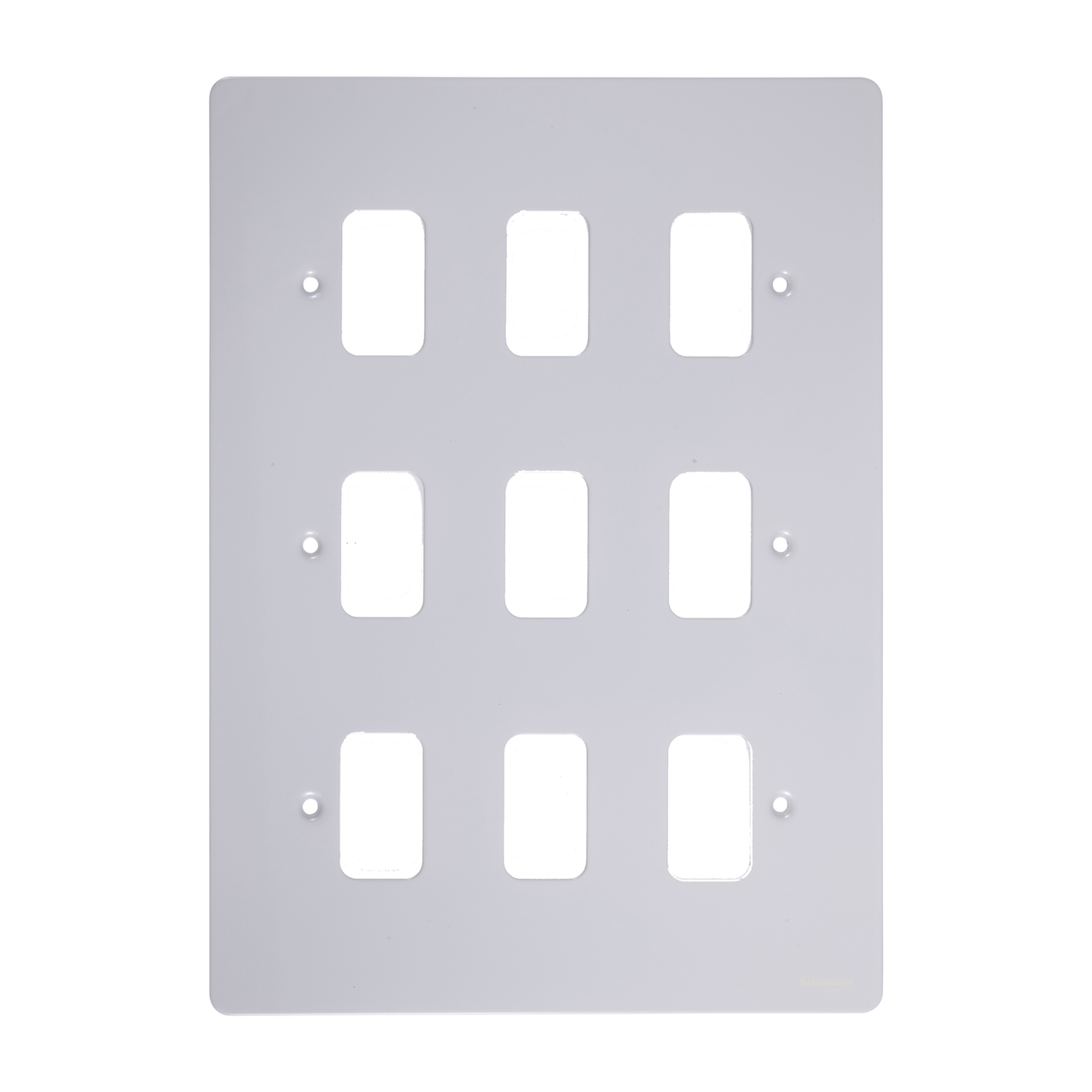 "Ultimate - flat plate Grid system - 9 gangs - white metal( Subject to availability)"