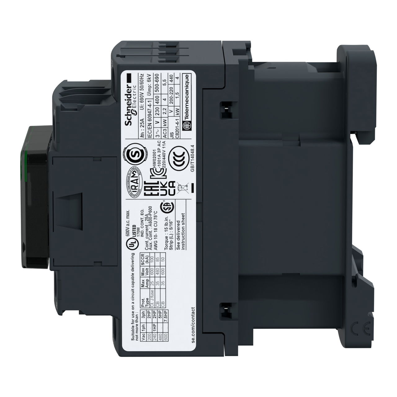 TeSys D contactor - 3P(3 NO) - AC-3 - <= 440 V 12 A - 24 V DC coil – Image 4 of 4