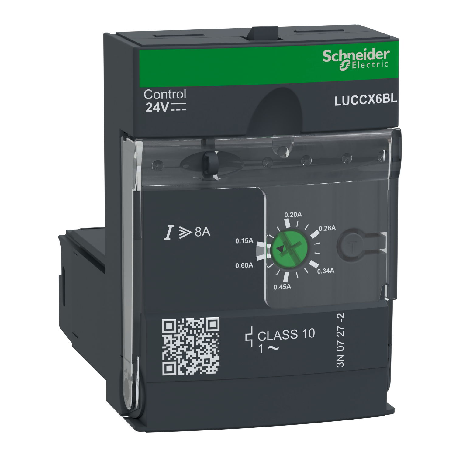 Advanced control unit, TeSys U, 0.15-0.6A, 1P motors, protection & diagnostic, class 10, coil 24V DC